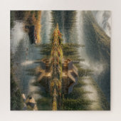 Mountain Lake Cabin met Rowboat Legpuzzel (Horizontaal)