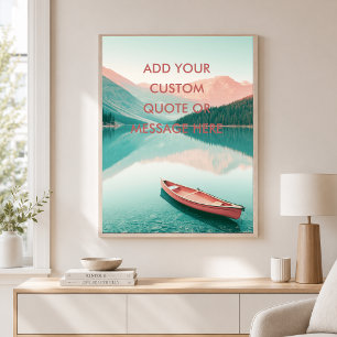 Mountain Lake Canoe - Maak Je Eigen Motivatie  Poster