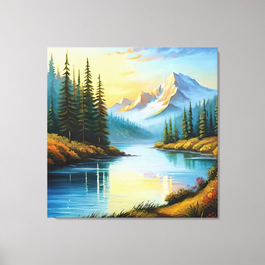 Mountain lake canvas afdruk (Voorkant)