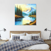 Mountain lake canvas afdruk (Insitu (Slaapkamer))