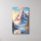 Mountain Lake en Forest Natuur Landscape Art Canvas Afdruk (Voorkant)
