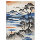 Mountain Lake en zonsopgang Klembord (Achterkant)