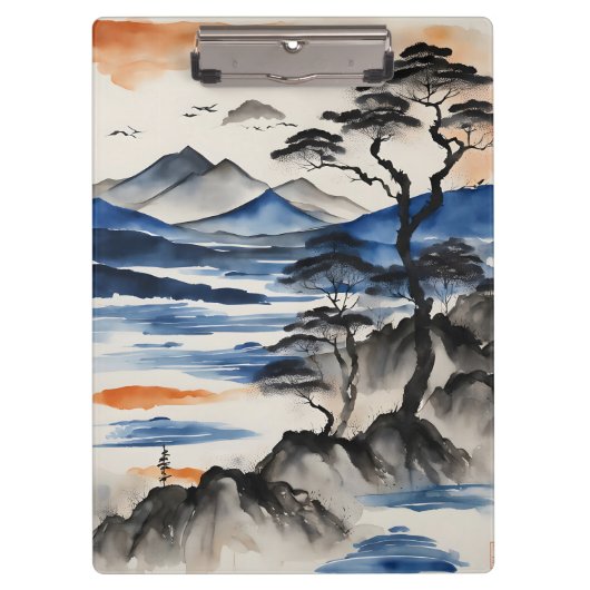 Mountain Lake en zonsopgang Klembord (Voorkant)