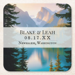  Mountain Lake Event Wedding Onderzetter