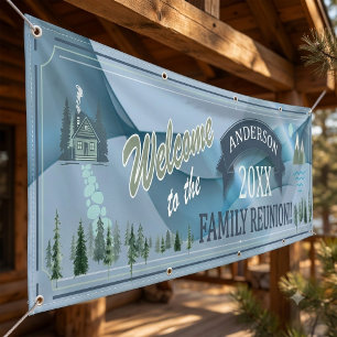 Mountain Lake Familiebijeenkomst Welkom ID1317 Spandoek