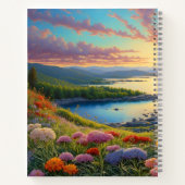Mountain Lake Flowers Colorful Art Notitieboek (Achterkant)