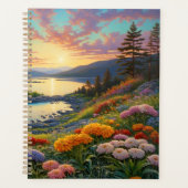 Mountain Lake Flowers Colorful Art Planner (Voorkant)