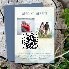 Mountain Lake Foto en QR Code Bruiloft Website Informatiekaartje
