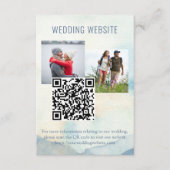Mountain Lake Foto en QR Code Bruiloft Website Informatiekaartje (Voorkant)