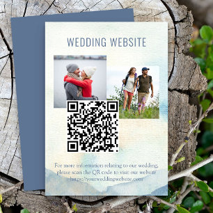 Mountain Lake Foto en QR Code Trouwwebsite Informatiekaartje