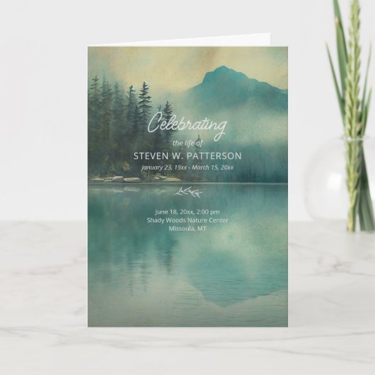 Mountain Lake, Foto, Viering van het leven Begrafe Programma (Voorkant)