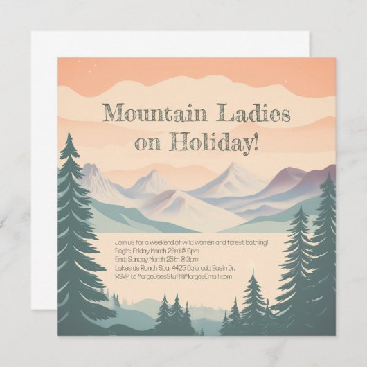 Mountain Lake generieke uitnodiging -  (Voorkant / Achterkant)