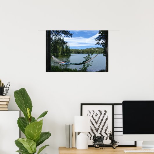 Mountain Lake, Hammock Poster (Thuiskantoor)