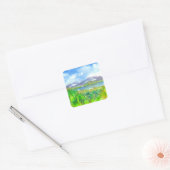 Mountain Lake House Vierkante Sticker (Envelop)