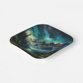 Mountain Lake / hut onder de sterren Papieren Bordje (Gebogen)