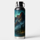 Mountain Lake / hut onder de sterren Waterfles (Achterkant)