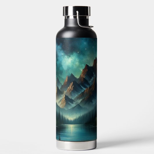 Mountain Lake / hut onder de sterren Waterfles (Links)