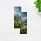 Mountain Lake Landscape Floral Elegant Bijbel Vers Mini Visitekaartjes (Bureau)