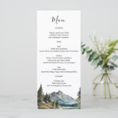 Mountain Lake Menukaart gepersonaliseerde namen op (Staand voorkant)