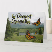 Mountain Lake Monarch Butterflies Sympathy Card Kaart (Voorkant)