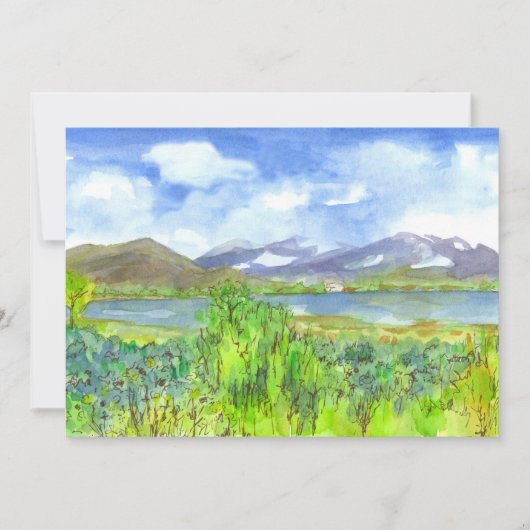 Mountain Lake Painting Uitnodiging voor een pensio (Voorkant)