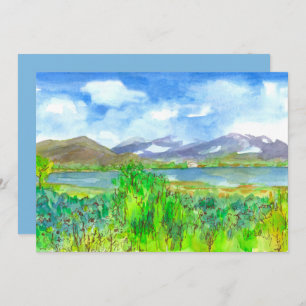 Mountain Lake Painting Uitnodiging voor een pensio
