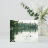 Mountain Lake reflectie evergreen Save The Date Aankondigingskaart (Staand voorkant)