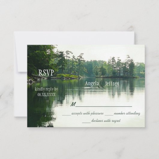 Mountain Lake reflectie RSVP Kaartje (Voorkant)