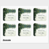 Mountain Lake reflectie rustieke bruiloft dank u Vierkante Sticker (Vel)