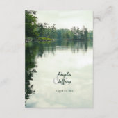 Mountain Lake reflectie rustieke bruiloft details Informatiekaartje (Achterkant)