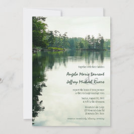Mountain Lake reflectie rustieke bruiloft uitnodig Kaart