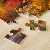 Mountain Lake Reflection Colorful Fall Puzzle Legpuzzel (Zijkant)