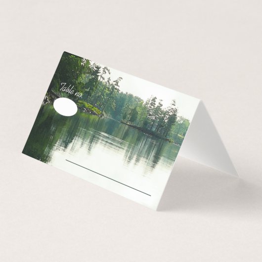 Mountain Lake Reflection rustieke bruiloft gasten Kaart (Voorkant)