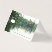 Mountain Lake Reflection rustieke bruiloft gasten Kaart (Achterkant)