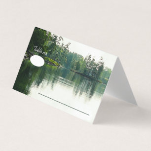 Mountain Lake Reflection rustieke bruiloft gasten Kaart