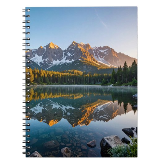 Mountain Lake Reflection Spiraalschrift Notitieboek (Voorkant)