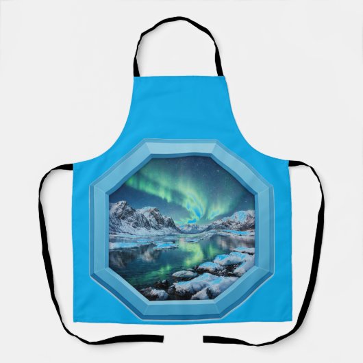 Mountain Lake Reflects No. Lights in Blue Frame Schort (Voorkant)