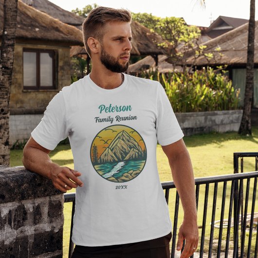 Mountain Lake River Familie Reünie T-shirt