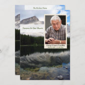 Mountain Lake Scene Memorial Card met foto Programmakaart (Voorkant / Achterkant)