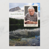 Mountain Lake Scene Memorial Card met foto Programmakaart (Voorkant)