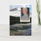 Mountain Lake Scene Memorial Kaart met foto (Voorkant)