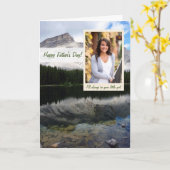 Mountain Lake Scene Photo Vaderdag Kaart (Gele Bloem)