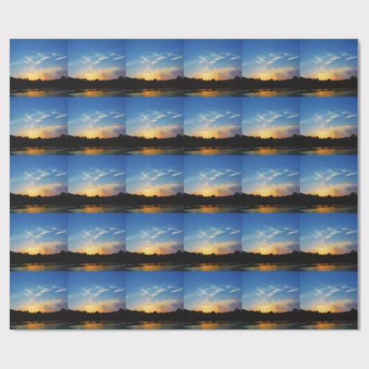 Mountain Lake Sunset Cadeaupapier (Vlak)