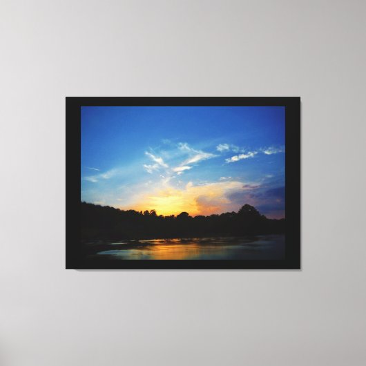 Mountain Lake Sunset Canvas Afdruk (Voorkant)