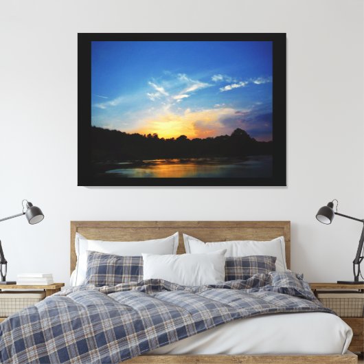 Mountain Lake Sunset Canvas Afdruk (Insitu (Slaapkamer))