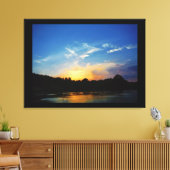 Mountain Lake Sunset Canvas Afdruk (Insitu (Woonkamer))