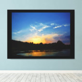 Mountain Lake Sunset Canvas Afdruk (Insitu (Houten vloer))