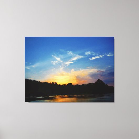 Mountain Lake Sunset Canvas Afdruk (Voorkant)
