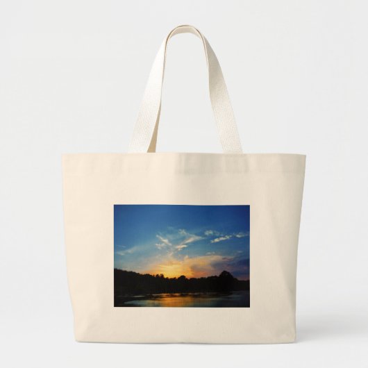 Mountain Lake Sunset Grote Tote Bag (Voorkant)