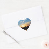 Mountain Lake Sunset Hart Sticker (Envelop)